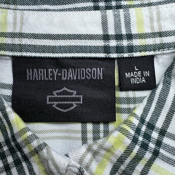 Harley Davidson Women’s Button Down Plaid Long Sleeve Shirt Size Large - Picture 3 of 7